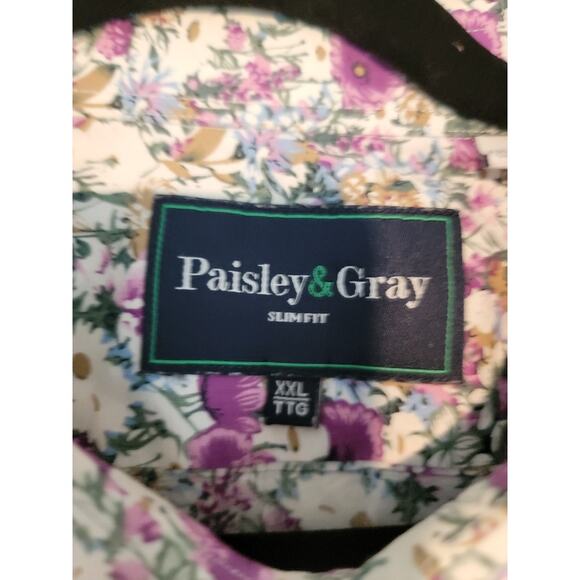 Paisley & Gray Shirt Men's Floral Long Sleeve Button Down Big & Tall Sz XXL - Picture 6 of 10